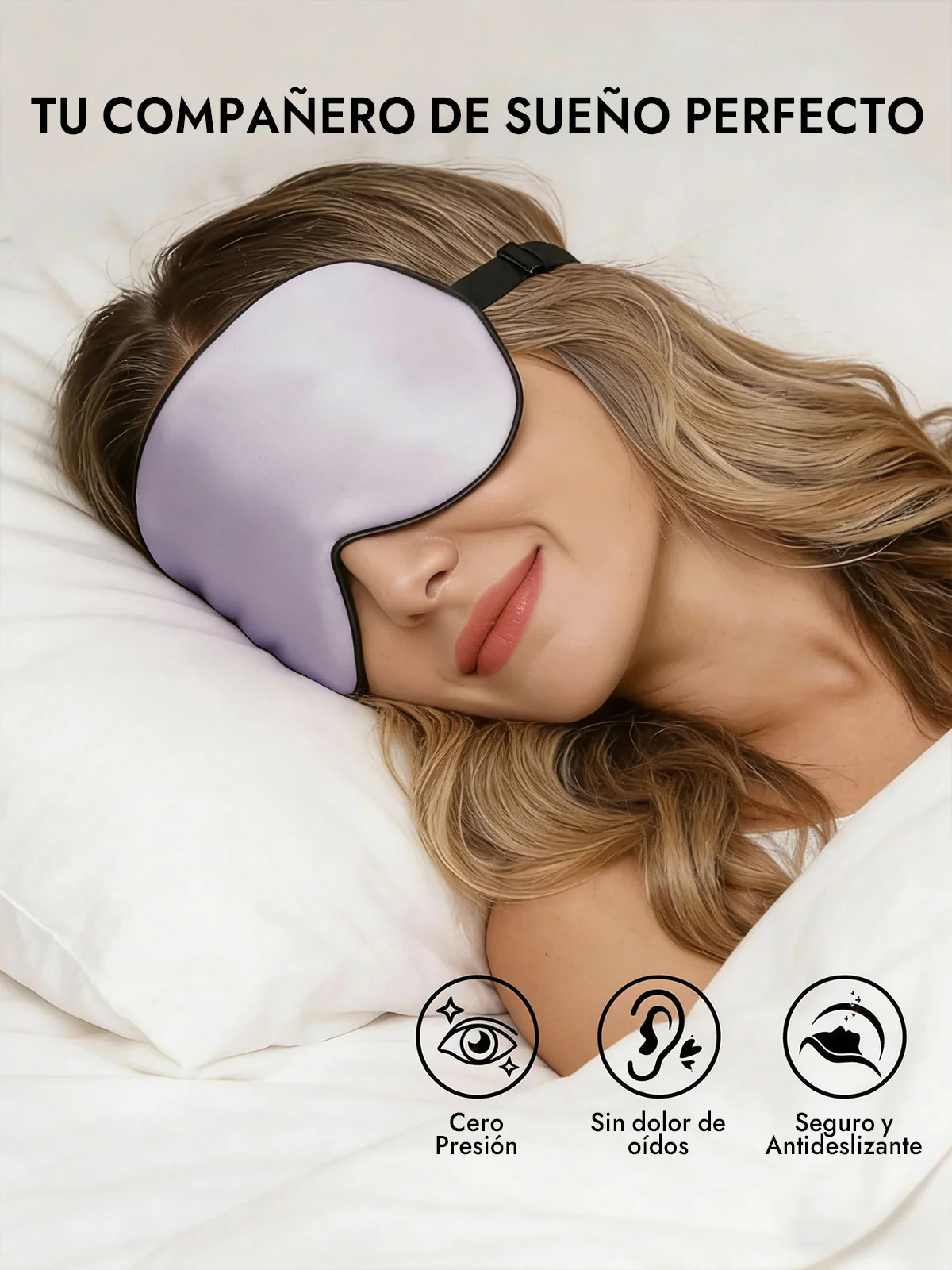 Pura Seda Elástica Banda Dormir Antifaz - Image 47