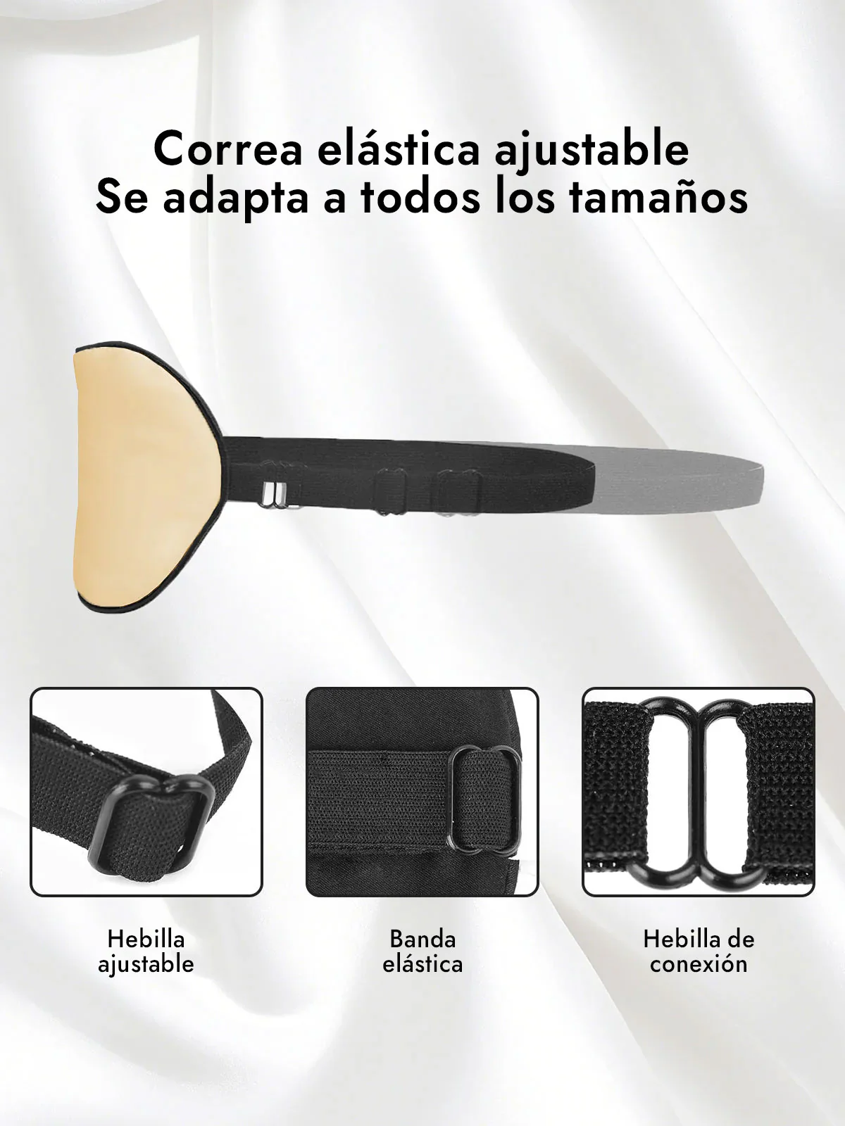 Pura Seda Elástica Banda Dormir Antifaz - Image 52
