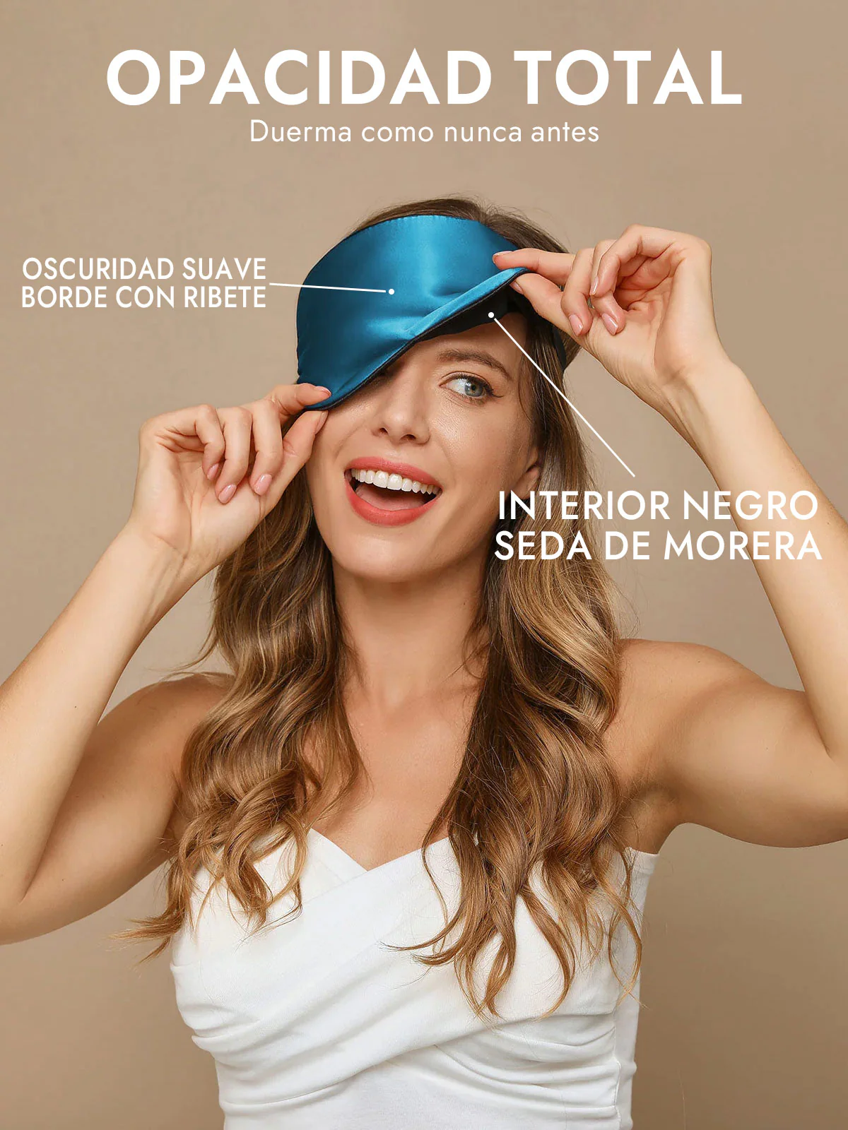 Pura Seda Elástica Banda Dormir Antifaz - Image 56