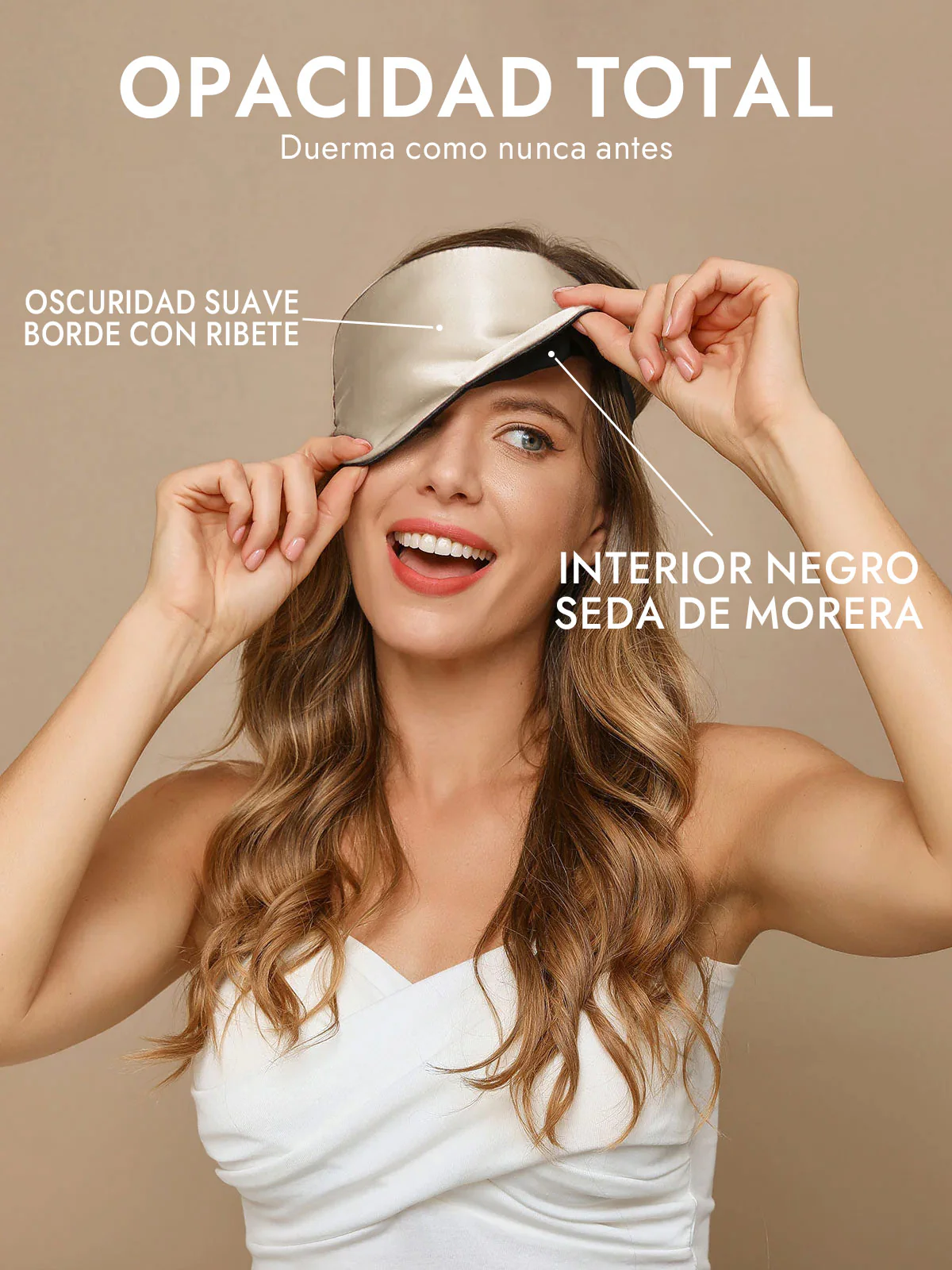Pura Seda Elástica Banda Dormir Antifaz - Image 62