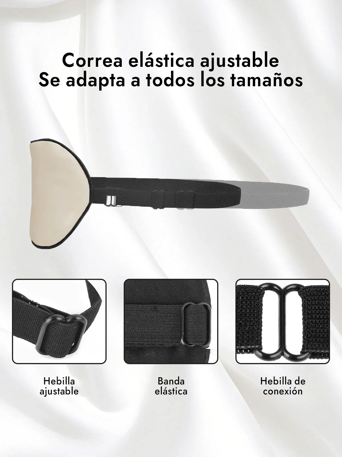 Pura Seda Elástica Banda Dormir Antifaz - Image 64
