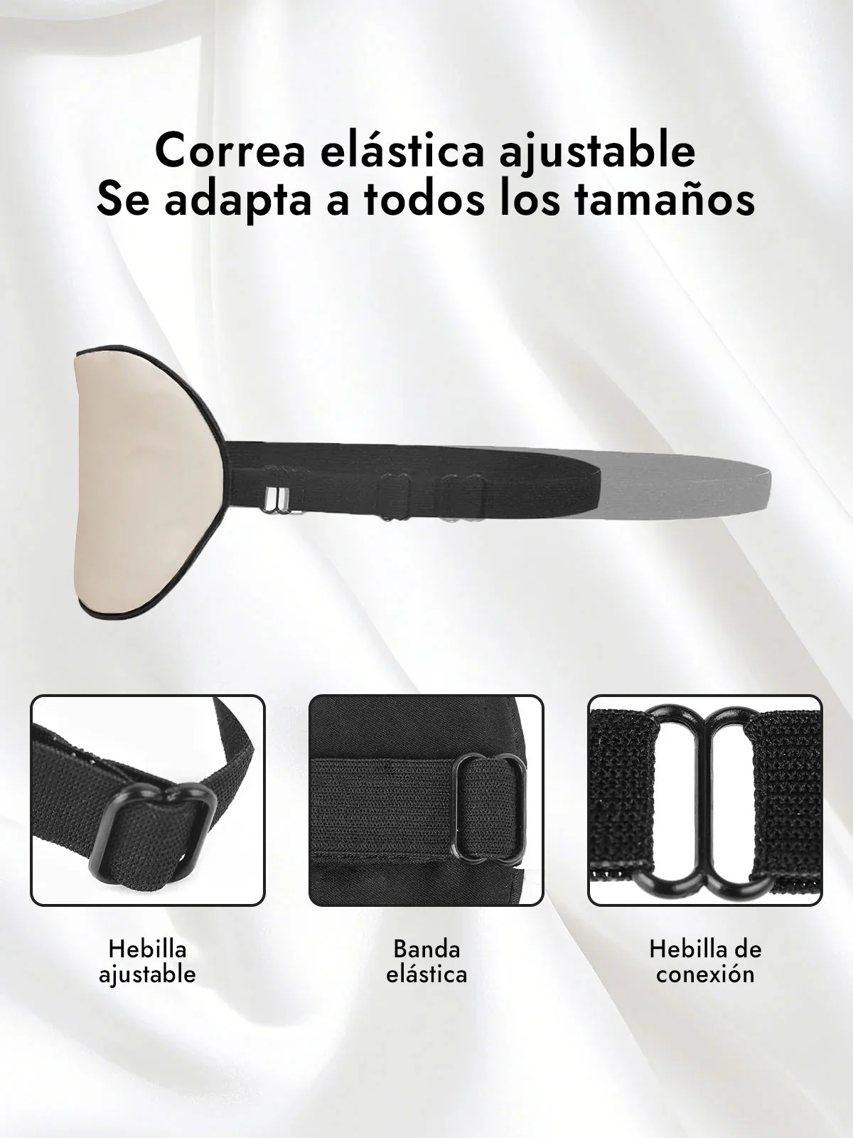 Pura Seda Elástica Banda Dormir Antifaz - Image 70