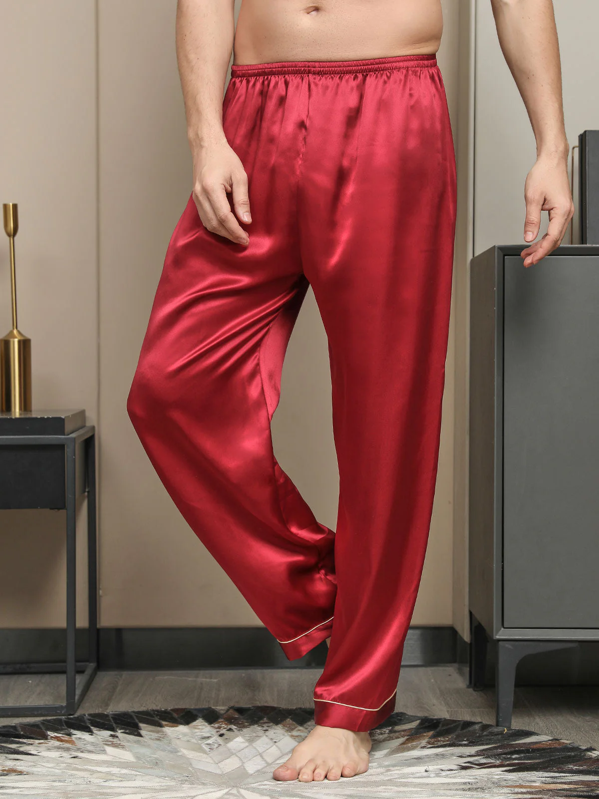 Seda Pura Casual Dormir Pantalones - Image 14