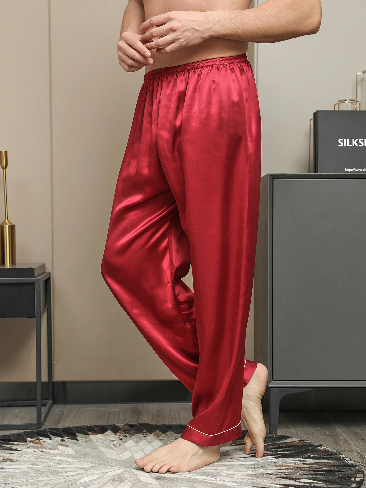 Seda Pura Casual Dormir Pantalones - Image 16