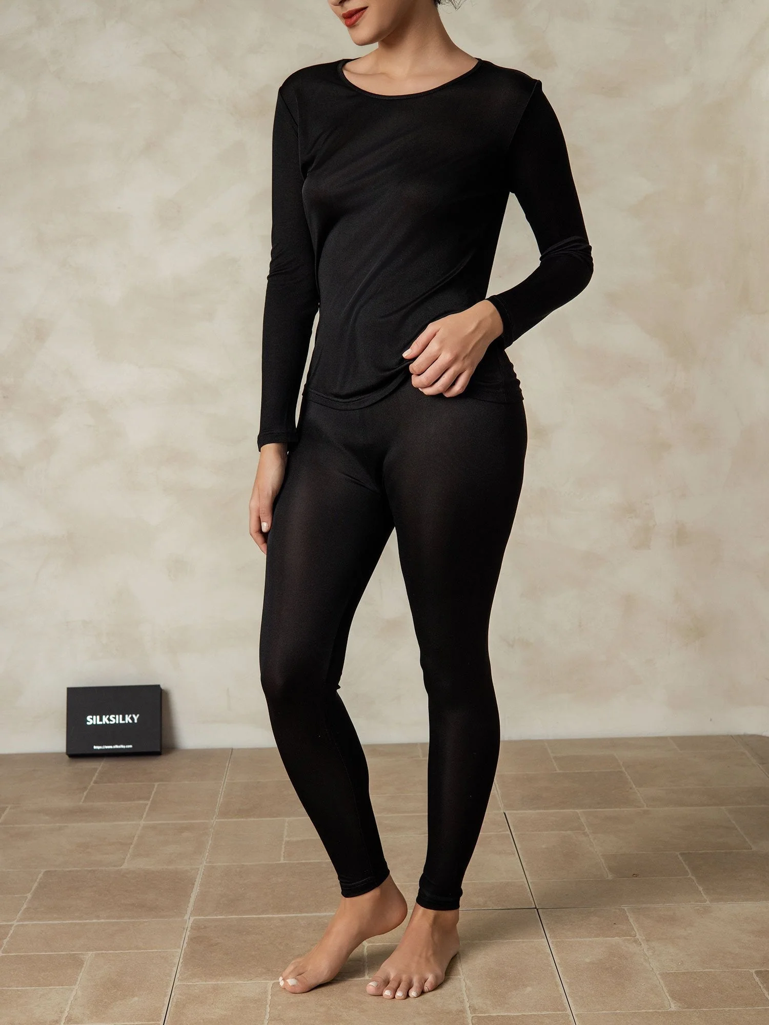 Ropa Interior De Mujer De Manga Larga De Jersey De Seda - Image 10