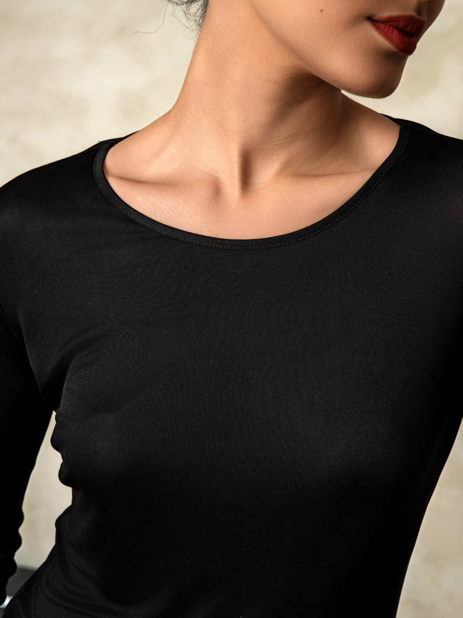 Ropa Interior De Mujer De Manga Larga De Jersey De Seda - Image 11