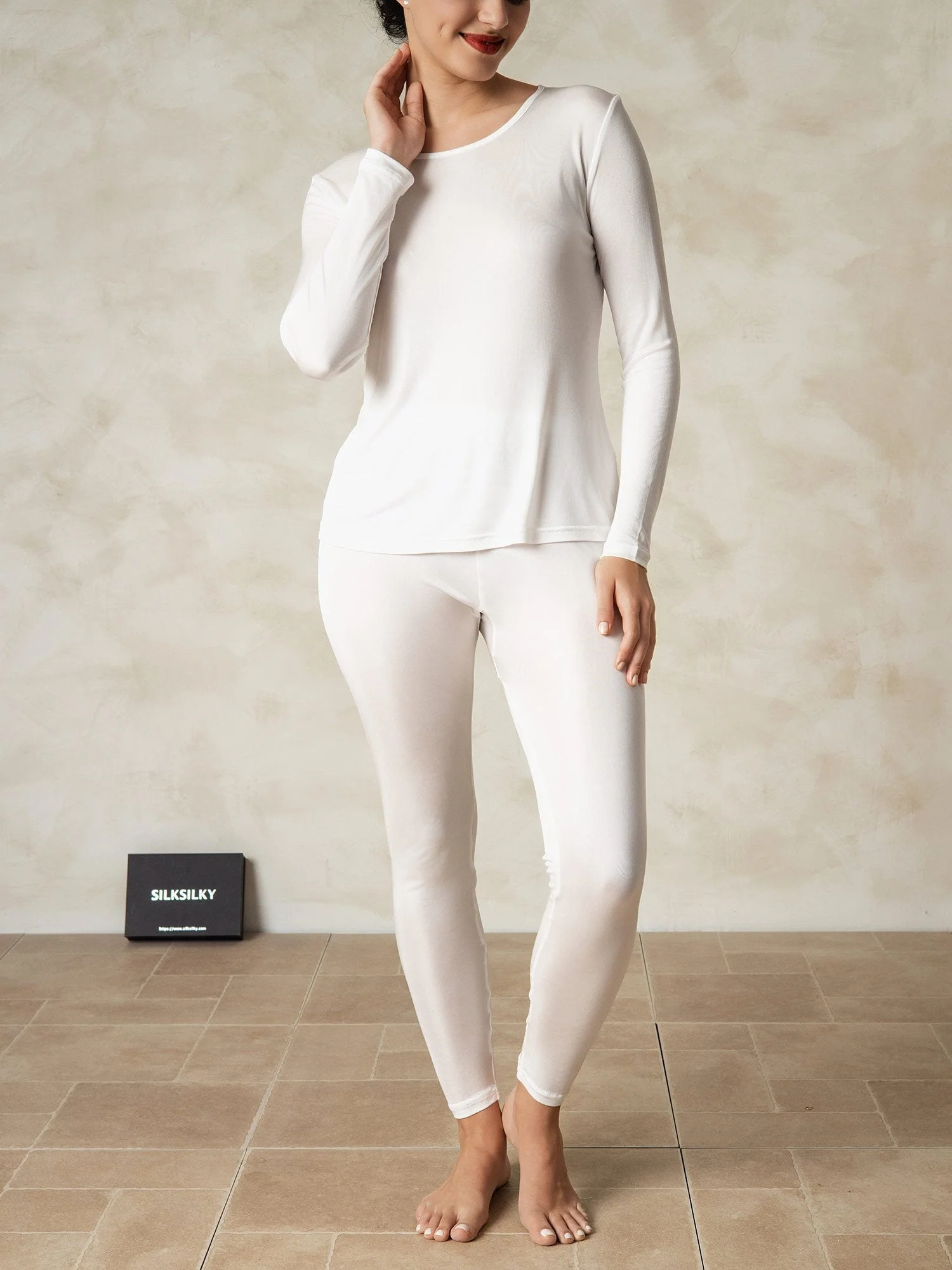 Ropa Interior De Mujer De Manga Larga De Jersey De Seda - Image 19