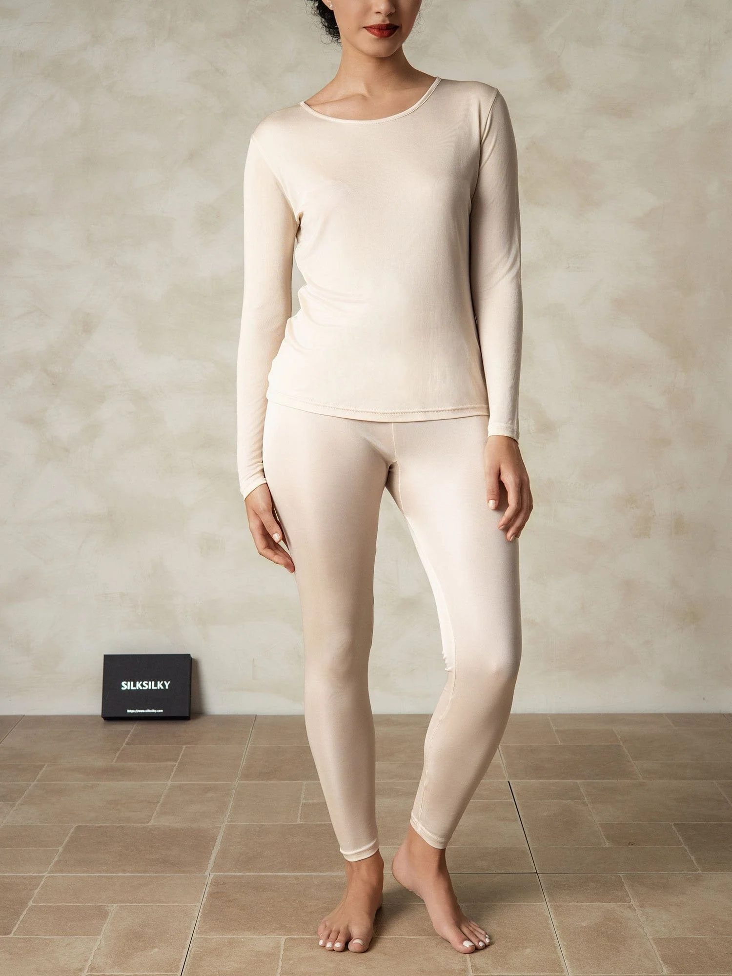 Ropa Interior De Mujer De Manga Larga De Jersey De Seda - Image 35