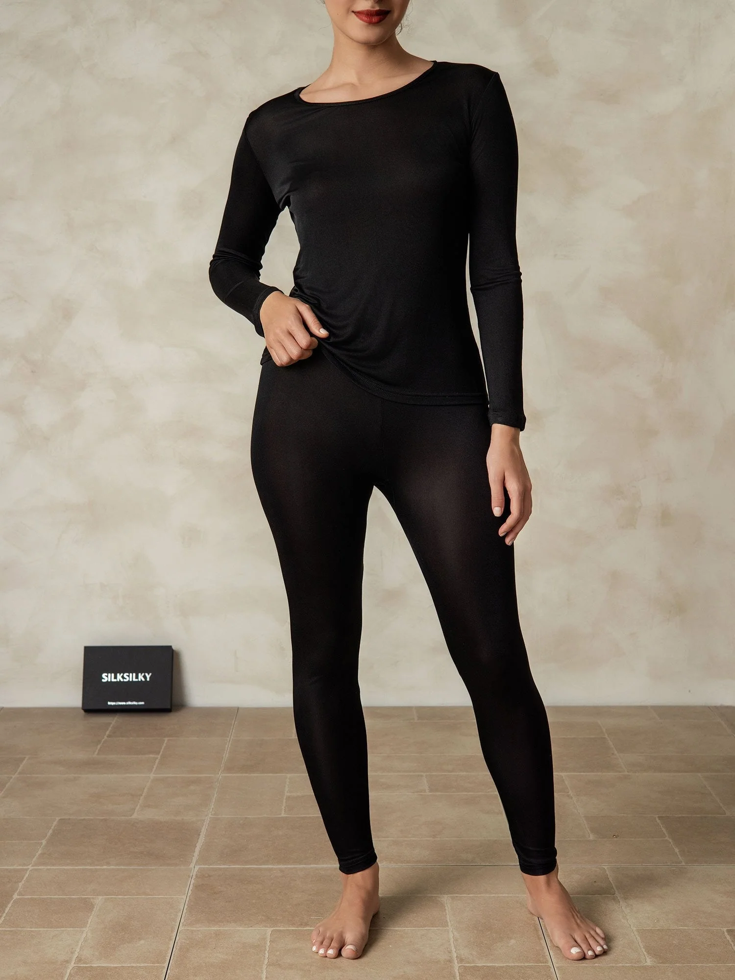 Ropa Interior De Mujer De Manga Larga De Jersey De Seda - Image 7
