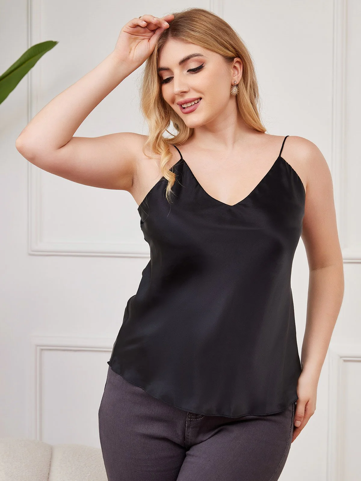 Top De Camisola De Seda Talla Grande Para Mujer - Image 18
