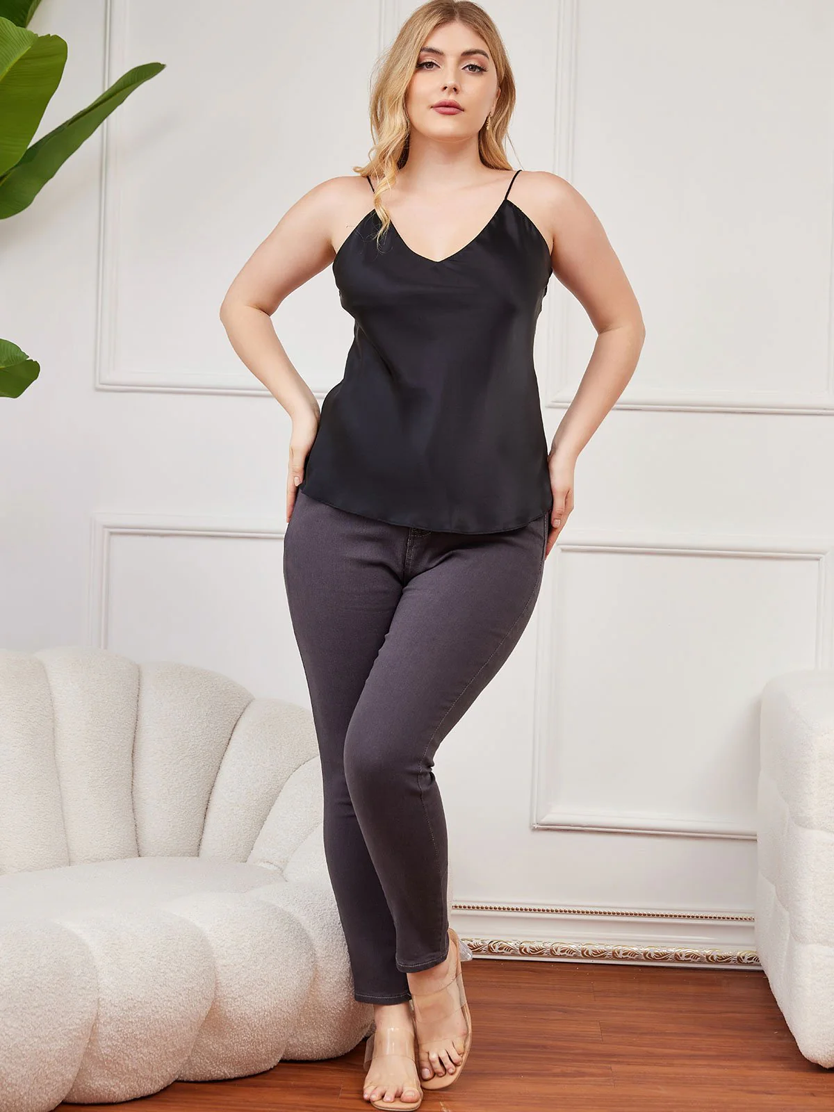 Top De Camisola De Seda Talla Grande Para Mujer - Image 21