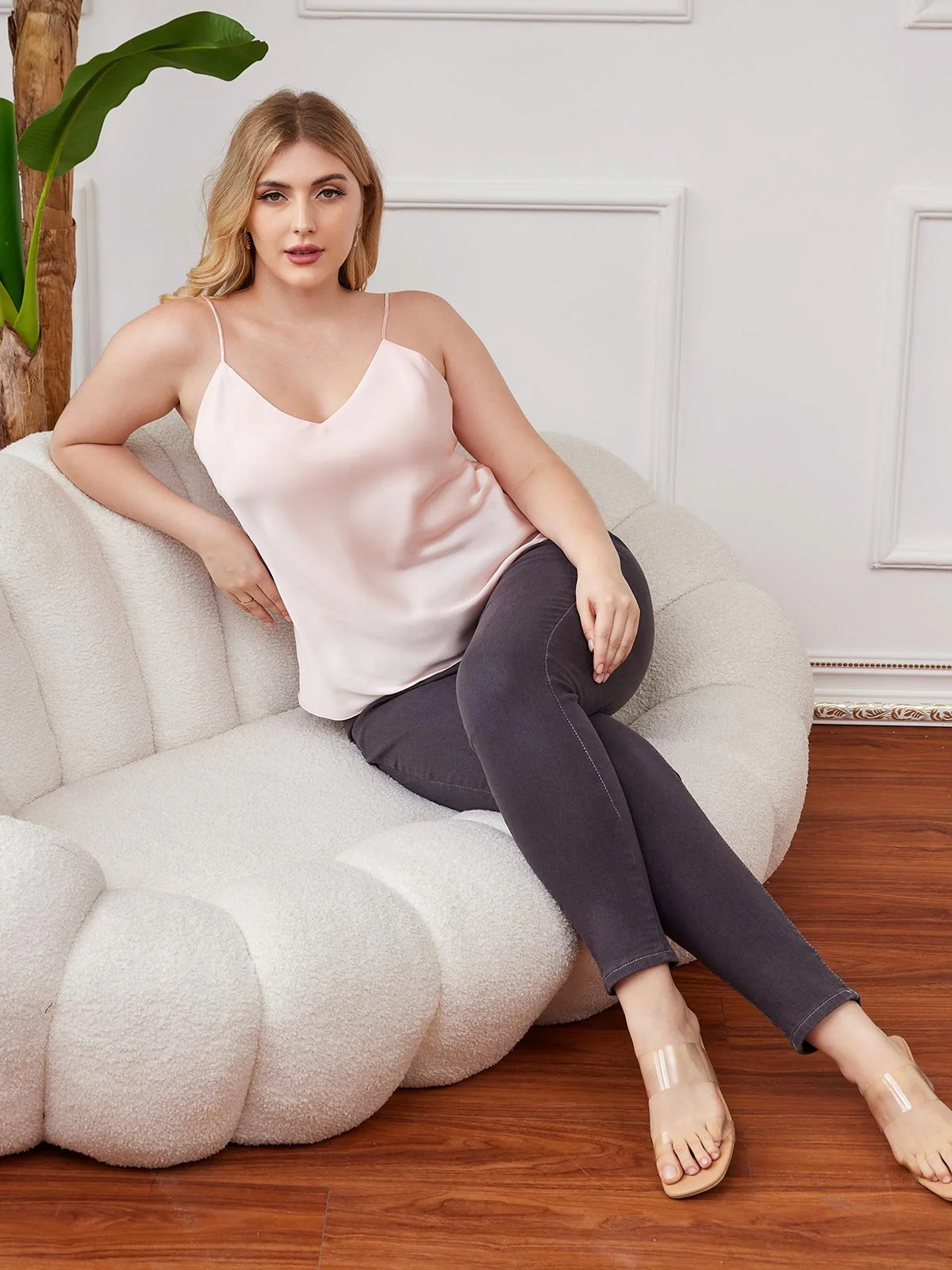 Top De Camisola De Seda Talla Grande Para Mujer - Image 26