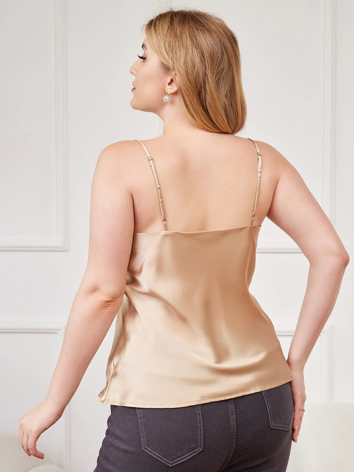 Top De Camisola De Seda Talla Grande Para Mujer - Image 28